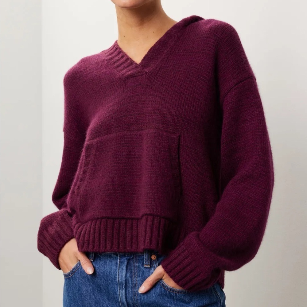 Splendid Ford Hoodie Sweater - Purple Wool Blend